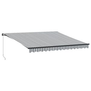 vidaXL manuāli izvelkama nojume, pelēka un balta, 400x350 cm