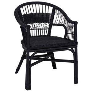vidaXL Saliekamā krēsls Melns 60 x 60 x 81 cm Rotangpalma