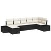 vidaXL Dārza dīvānu komplekts 7 gab. Melna poliratāns
