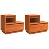 vidaXL Nakts skapītis ar atvilktni 2 pcs Vaks brūns 60 x 34 x 51 cm