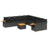 vidaXL Patio Sofa Set 10-vietīgs Black