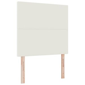 vidaXL LED gultas galva Krēmkrāsa 80 cm Korduroja audums