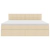 vidaXL Gulta ar uzglabāšanas vietu un matraci Krēms 160 x 200 cm