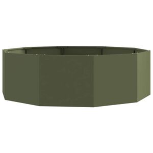 vidaXL Puķu kaste Olīvu zaļ&scaron; 120 x 120 x 35 cm Tērauds