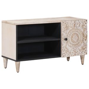 vidaXL Televizora skapī&scaron;a Balts 80 x 31,5 x 46 cm Cieta mango koksne