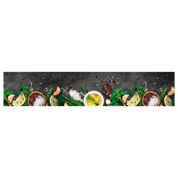 vidaXL virtuves paklājs, mazgājams, gar&scaron;vielu apdruka, 60x300 cm