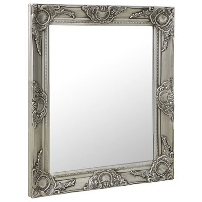 vidaXL baroka stila sienas spogulis, 50x60 cm, sudraba krāsā