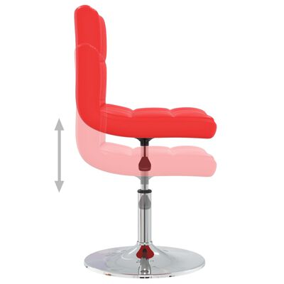 vidaXL virtuves krēsli, 4 gab., sarkana mākslīgā āda