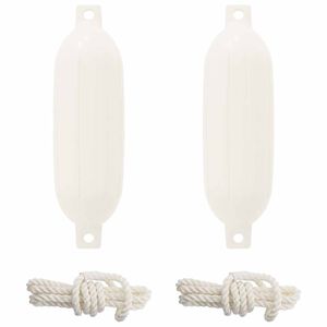 vidaXL Laivu fenderi 2 gab. &Oslash; 16 x 58 cm Balts PVC