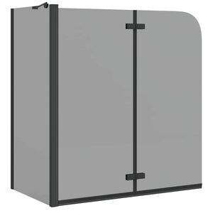 vidaXL Du&scaron;as apdare Melna 120 x 68 x 130 cm ESG stikls un alumīnijs