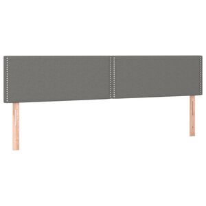 vidaXL gultas galvgaļi, tum&scaron;i pelēks, 180x5x78/88 cm, audums
