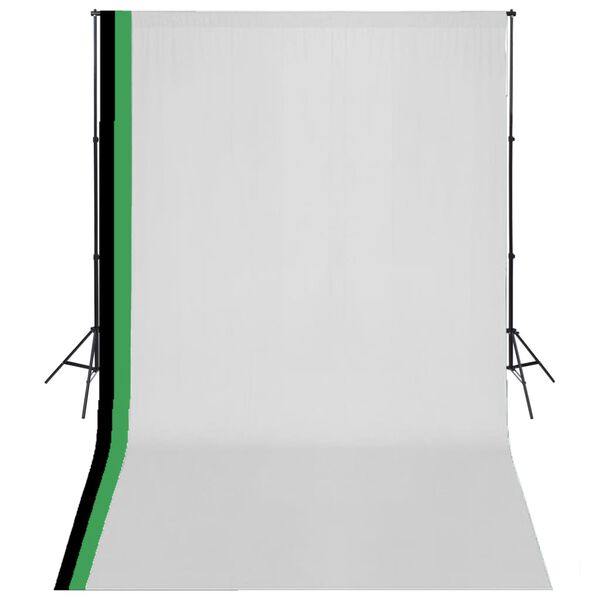 vidaXL fotostudijas fonu komplekts, 3 gab., regulējams rāmis, 3x5 m