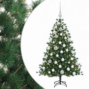 vidaXL Mākslīgā Ziemassvētku egle ar bumbiņu 150 cm 150 LED