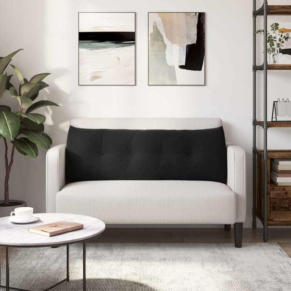 vidaXL Atpakaļ spilvens Melna 140 x 24 x 50 cm Samts