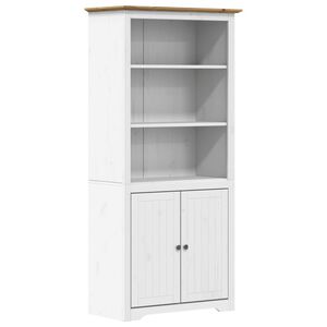 vidaXL grāmatu plaukts BODO, balts, brūns, 82x40x173 cm, priedes koks