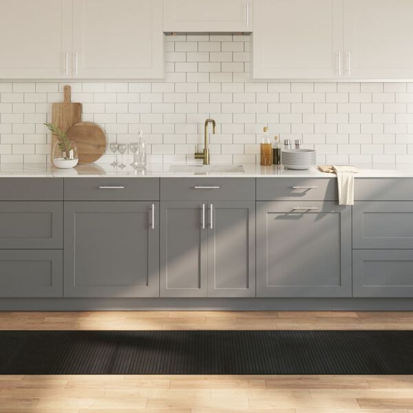 vidaXL paklājs, taisnstūra forma, melns, 60x400 cm, bambuss