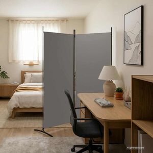 vidaXL 2-paneļu istabas aizslietnis, 175x180 cm, antracītpelēks audums