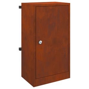 vidaXL pastkastei ar durvīm Rūsa 30 x 20 x 55 cm Novecināts tērauds