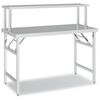 vidaXL virtuves darba galds ar plauktu, 120x60x115 cm, tērauds