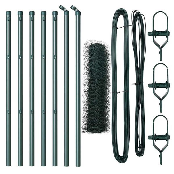 vidaXL Žoga āķis Zaļa 10 x 0,8 m (50 mm siets) Tērauds un PVC