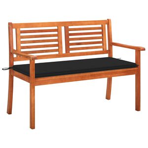 vidaXL divvietīgs dārza sols ar matraci, 120 cm, eikalipta masīvkoks