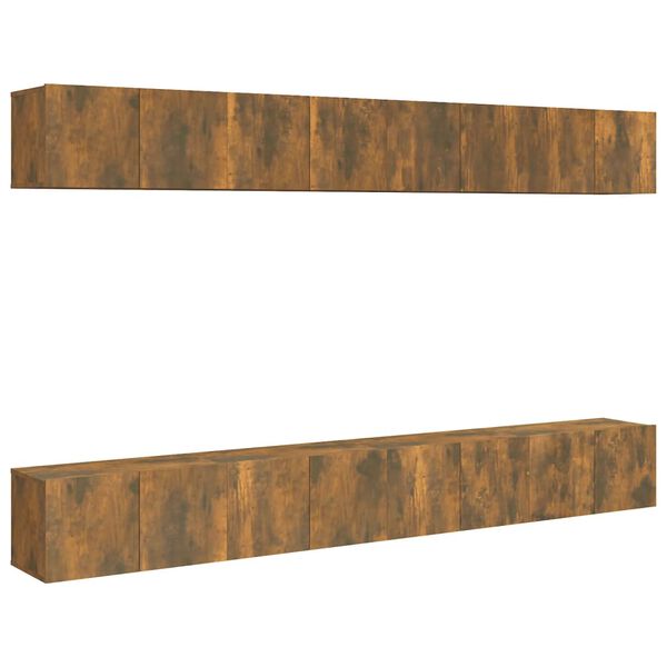 vidaXL TV skapīši, 8 gab., ozolkoka, 60x30x30 cm, inženierijas koks