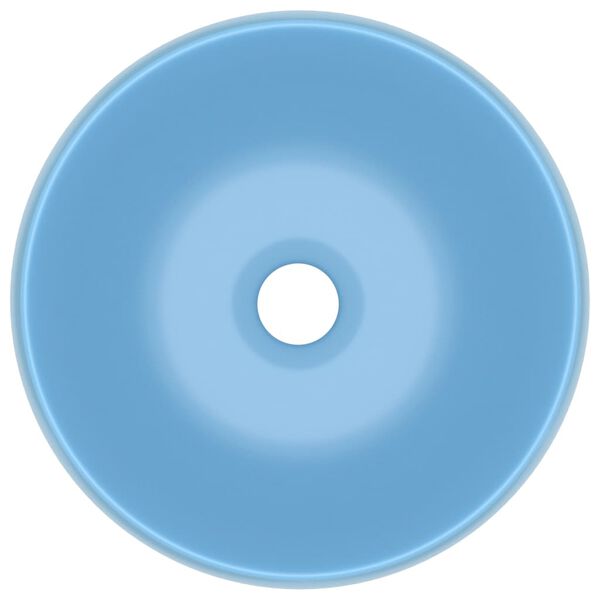 vidaXL izlietne, apaļa, 40x15 cm, matēta gai&scaron;i zila keramika