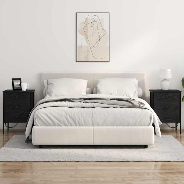 vidaXL Nakts skapītis Melns ozolkoks 42 x 41 x 61 cm Inženierijas koks