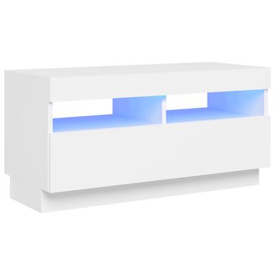 vidaXL TV skapītis ar LED lampiņām, 80x35x40 cm, balts