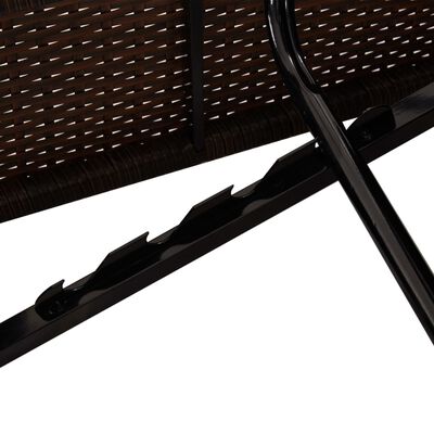 vidaXL sauļošanās zvilnis ar galdiņu, brūns, PE pinums