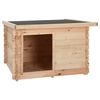 vidaXL suņu būda, 122,5x118x82,6 cm, priedes masīvkoks, 14 mm