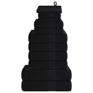 vidaXL 12 daļu dvieļu komplekts, FROGN, melns, 360 g/m&sup2;