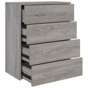 vidaXL kumode ar 4 atvilktnēm, 60x30,5x71 cm, pelēka