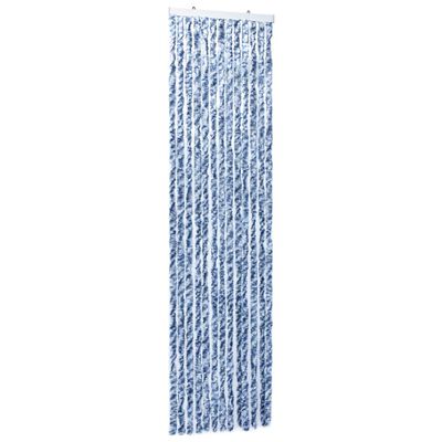 vidaXL kukaiņu aizkars, zils un balts, 120x220 cm, šenils
