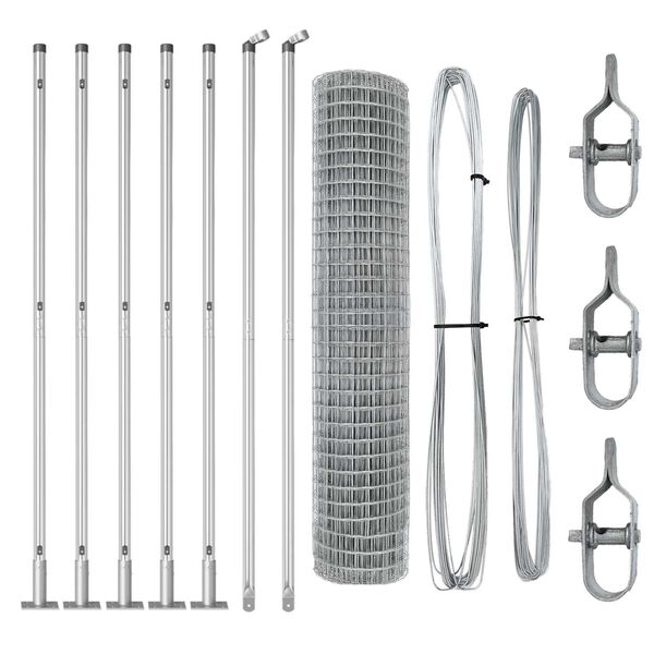 vidaXL Žogs ar stabu Sudraba 1,4 x 10 m Tērauds