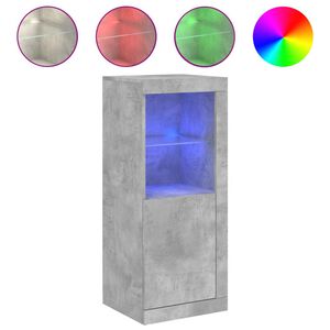 vidaXL kumode ar LED lampiņām, betona pelēka, 41x37x100 cm