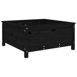 vidaXL dārza puķu kaste, melna, 82,5x82,5x39 cm, priedes masīvkoks