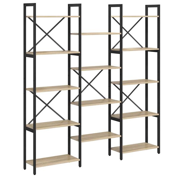 vidaXL Grāmatu plaukts Sonoma ozols 156 x 25 x 167 cm