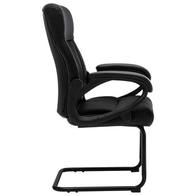 vidaXL konsoles biroja krēsls, melna mākslīgā āda