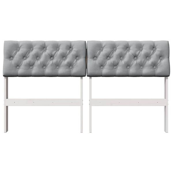 vidaXL Mīkstināts gultas galvgalis Gai&scaron;i pelēks 135 cm