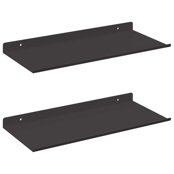 vidaXL Peldējo&scaron;ais plaukts 2 pcs Melns 40 x 17,5 x 2,5 cm Tērauds