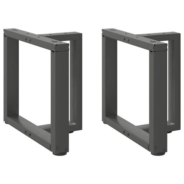 vidaXL kafijas galdiņa kājas, 2 gab., T-veida, antracīta krāsā, 50x25x(42-43) cm, tērauds