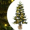 vidaXL Mini Ziemassvētku koks 60 cm 25 LED Silti balts PVC un PE Zaļa