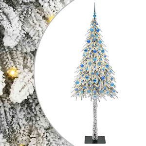 vidaXL Ziemassvētku eglīte su 300 LED Balts 210 cm PE un tērauds