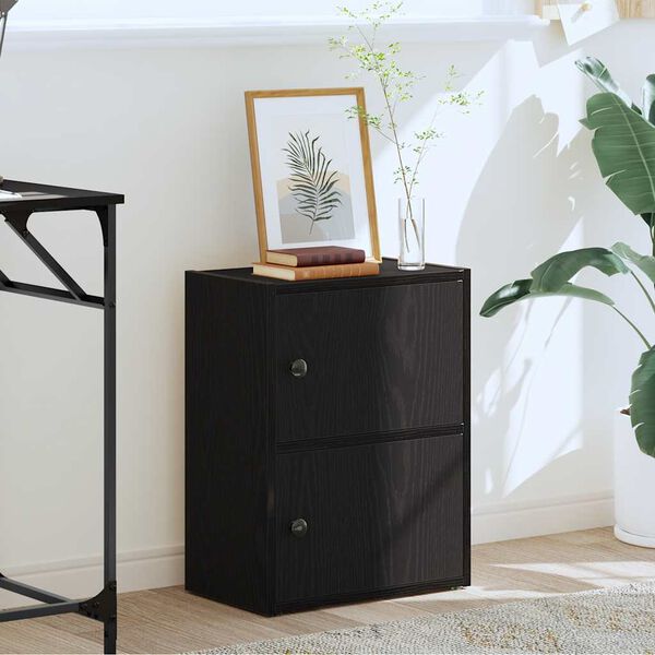 vidaXL grāmatu skapis, melns ozols, 40x24x52 cm, inženierijas koks