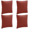 vidaXL 4 daļu atpakaļ spilveni PUTTEN 4 pcs 100% poliesters Sarkana