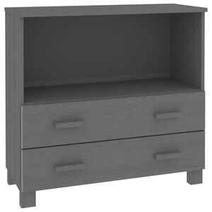 vidaXL kumode HAMAR, tum&scaron;i pelēka, 85x35x80 cm, priedes masīvkoks