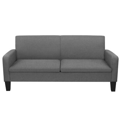 vidaXL dīvāns, trīsvietīgs, 180x65x76 cm, tumši pelēks