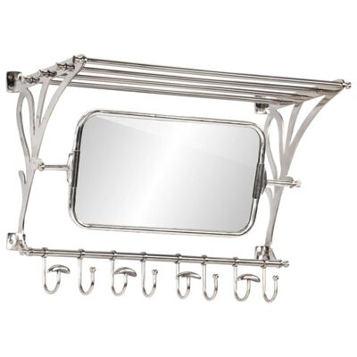 vidaXL bagāžas plaukts ar mēteļu pakaramo un spoguli, alumīnijs