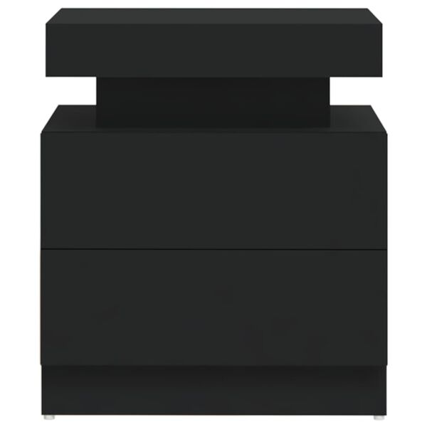 vidaXL naktsskapītis, melns, 45x35x52 cm, inženierijas koks